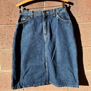 High Waist Made In USA 100% Cotton Vintage Lee Denim Jean Skirt Small Medium